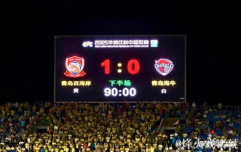 青岛西海岸1-0获中超首胜 送青岛海牛开局三连败